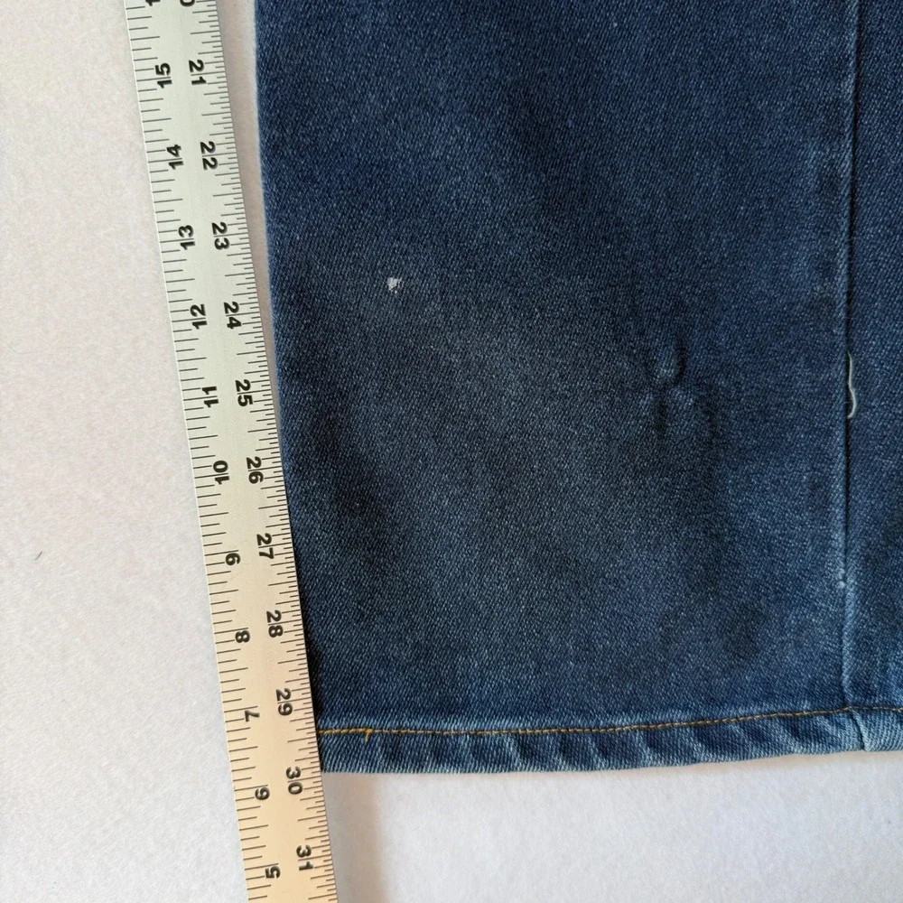 Vintage Levis Blue Tab Jeans Mens 36x30 Relaxed Straight Dark Wash Batwing Tag